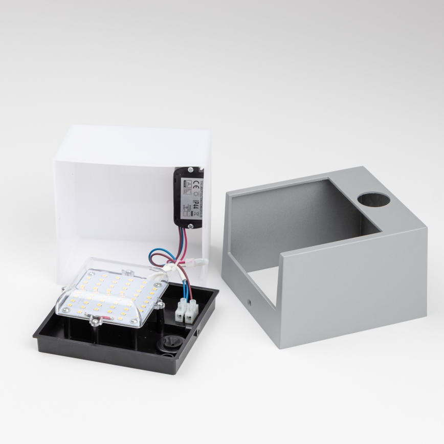 Brilagi - LED Spoljašnje zidno svetlo sa senzorom TERNI LED/12W/230V sivo IP44