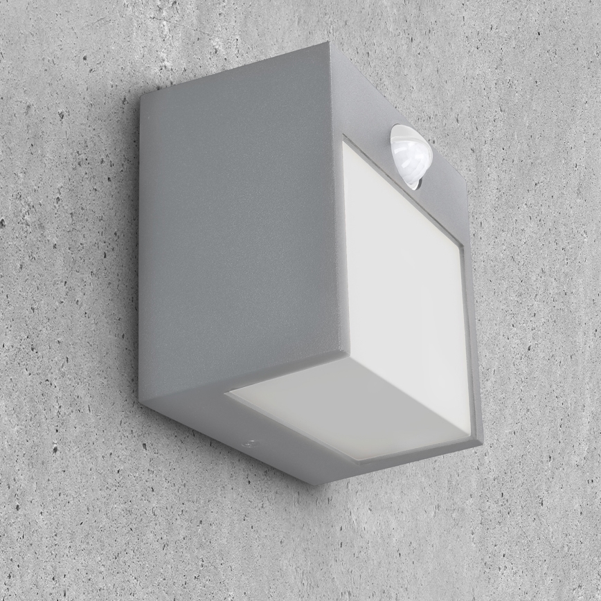Brilagi - LED Spoljašnje zidno svetlo sa senzorom TERNI LED/12W/230V sivo IP44