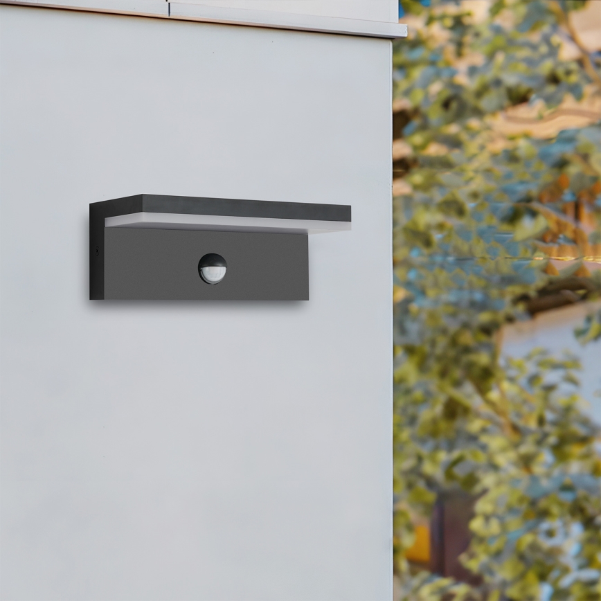 Brilagi - LED spoljašnje zidno svetlo sa senzorom TESSI LED/10W/230V crno IP54