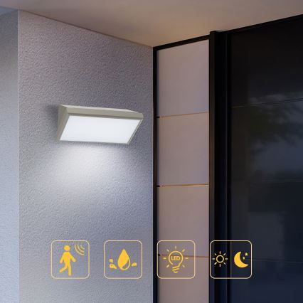 Brilagi - LED spoljno zidno svetlo sa senzorom TRIANGLE LED/20W/230V sivo IP65