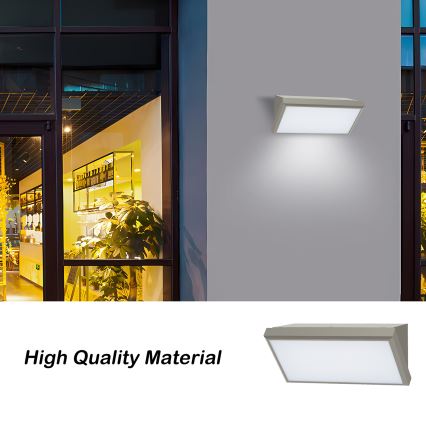 Brilagi - LED spoljno zidno svetlo sa senzorom TRIANGLE LED/20W/230V sivo IP65