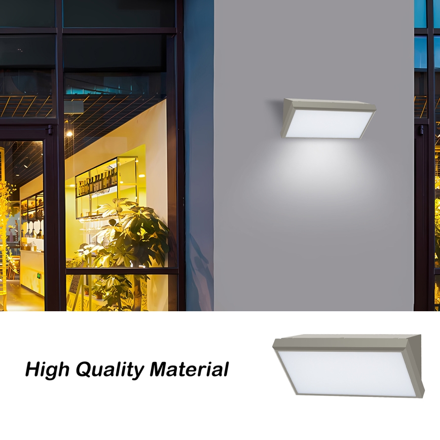 Brilagi - LED spoljno zidno svetlo sa senzorom TRIANGLE LED/20W/230V sivo IP65