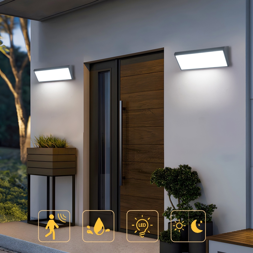 Brilagi - LED spoljašnje zidno svetlo sa senzorom TRIANGLE LED/42W/230V 45 cm antracit IP65