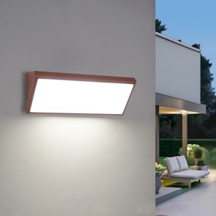 Brilagi - LED spoljašnja zidna svetiljka sa senzorom TRIANGLE LED/42W/230V braon IP65