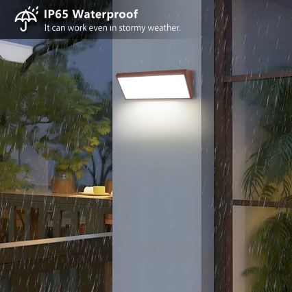 Brilagi - LED spoljašnja zidna svetiljka sa senzorom TRIANGLE LED/42W/230V braon IP65