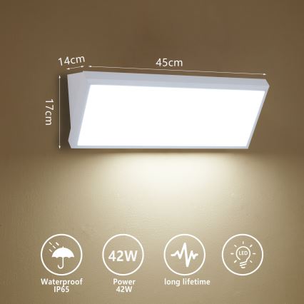 Brilagi - LED spoljna zidna svetiljka TRIANGLE LED/42W/230V 3000/4000/6500K 45 cm bela IP65