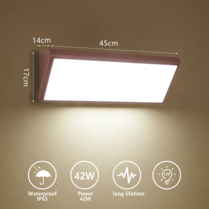 Brilagi - spoljašnje LED zidno svetlo TRIANGLE LED/42W/230V 3000/4000/6500K 45 cm braon IP65