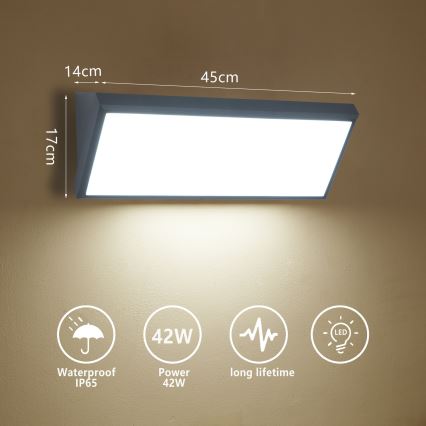 Brilagi - LED spoljašnje zidno svetlo TRIANGLE LED/42W/230V antracit IP65