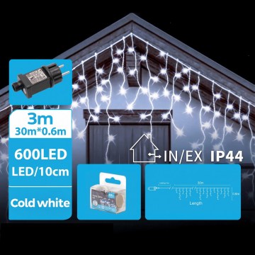 BRILAGI - LED Spoljašnji božićni niz 600xLED/6W/8 funkcija 33m IP44 hladna bela