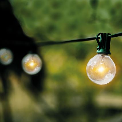 Brilagi - LED spoljašnja dekorativna girlanda GIRLANDA 25xE12/0,8W/230V 20m zelena IP44 topla bela