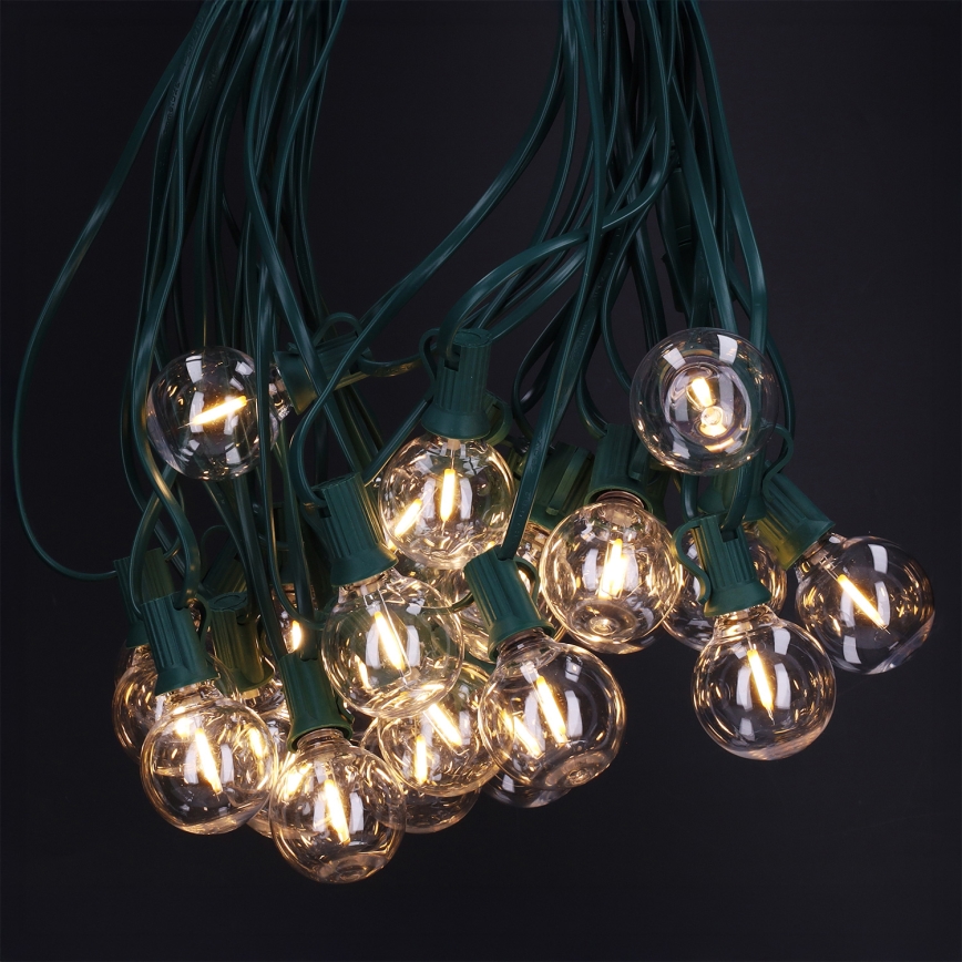 Brilagi - LED spoljašnja dekorativna girlanda GIRLANDA 25xE12/0,8W/230V 20m zelena IP44 topla bela