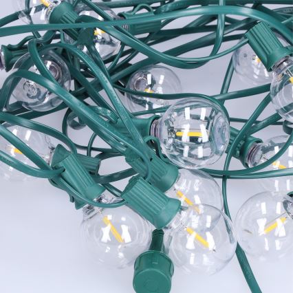Brilagi - LED spoljašnja dekorativna girlanda GIRLANDA 25xE12/0,8W/230V 20m zelena IP44 topla bela