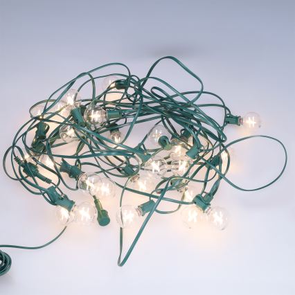 Brilagi - LED spoljašnja dekorativna girlanda GIRLANDA 25xE12/0,8W/230V 20m zelena IP44 topla bela