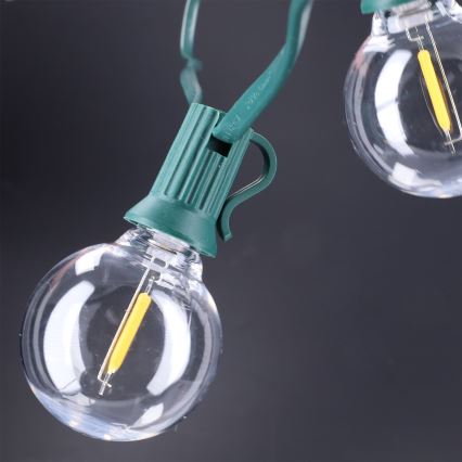 Brilagi - LED spoljašnja dekorativna girlanda GIRLANDA 25xE12/0,8W/230V 20m zelena IP44 topla bela