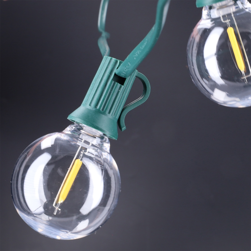 Brilagi - LED spoljašnja dekorativna girlanda GIRLANDA 25xE12/0,8W/230V 20m zelena IP44 topla bela