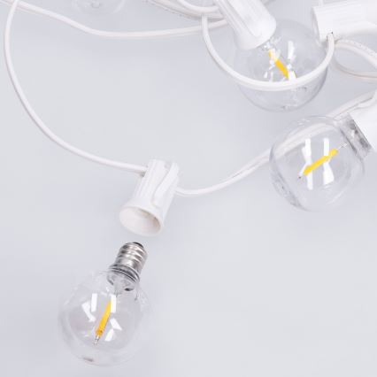 Brilagi - LED spoljašnja dekorativna girlanda GIRLANDA 10xE12/0,6W/230V 8m bela IP44 toplo bela