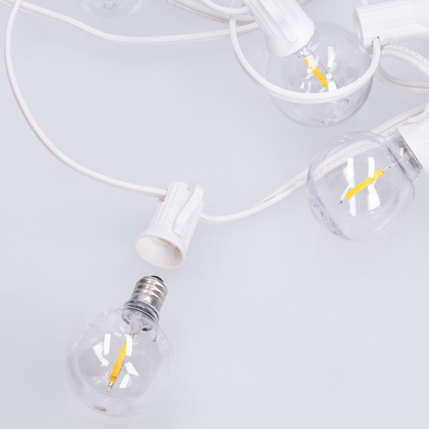 Brilagi - LED spoljašnja dekorativna girlanda GIRLANDA 10xE12/0,6W/230V 8m bela IP44 toplo bela
