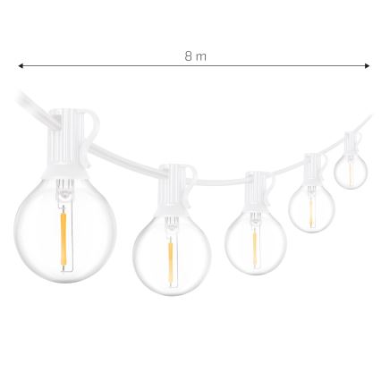 Brilagi - LED spoljašnja dekorativna girlanda GIRLANDA 10xE12/0,6W/230V 8m bela IP44 toplo bela