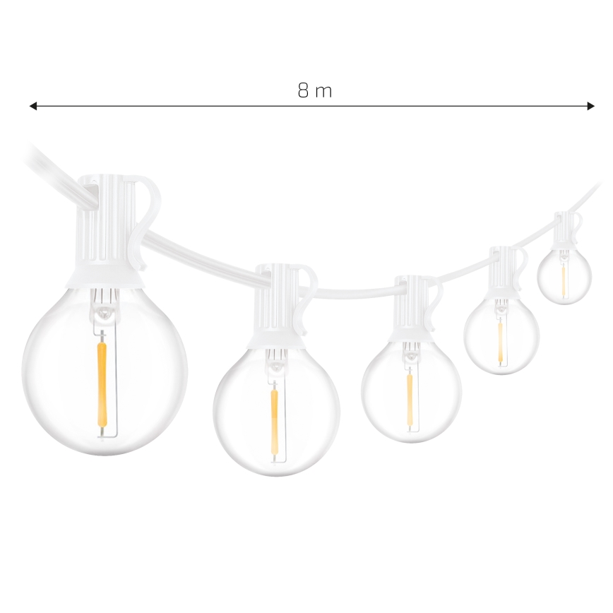 Brilagi - LED spoljašnja dekorativna girlanda GIRLANDA 10xE12/0,6W/230V 8m bela IP44 toplo bela
