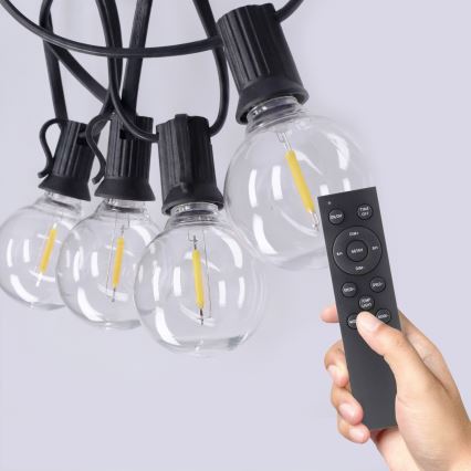 Brilagi - LED spoljašnja dekorativna girlanda GIRLANDA 25xE12/0,6W/230V 20m crna IP44 topla bela + daljinski upravljač
