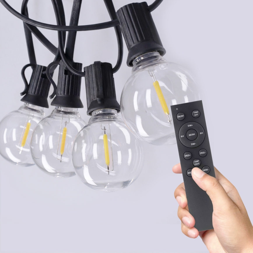 Brilagi - LED spoljašnja dekorativna girlanda GIRLANDA 25xE12/0,6W/230V 20m crna IP44 topla bela + daljinski upravljač