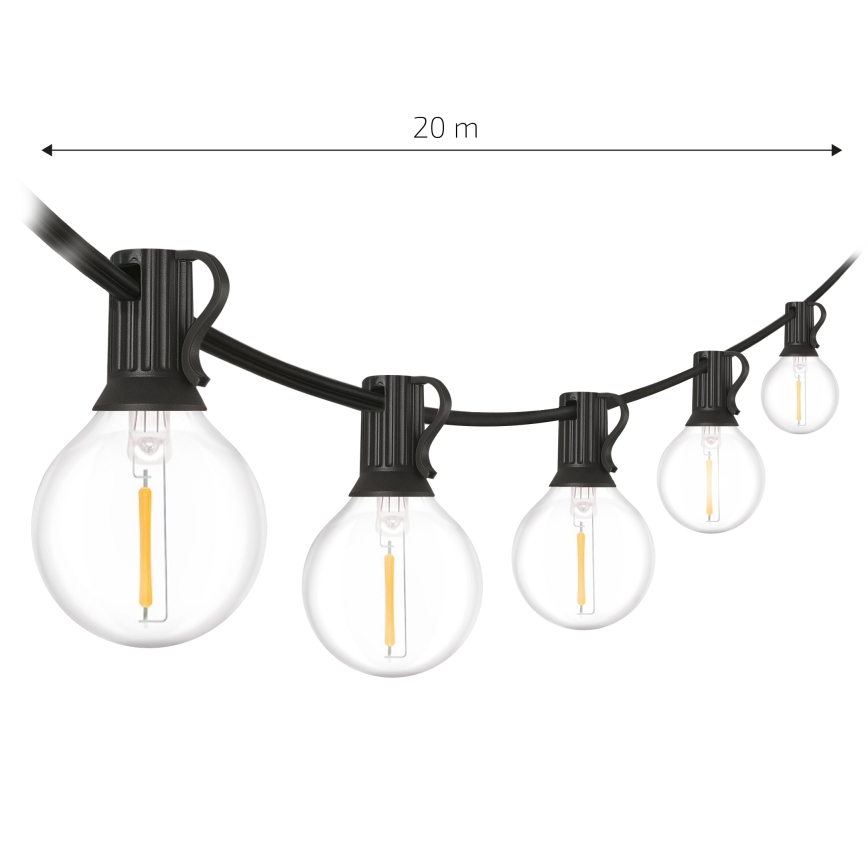 Brilagi - LED spoljašnja dekorativna girlanda GIRLANDA 25xE12/0,6W/230V 20m crna IP44 topla bela + daljinski upravljač
