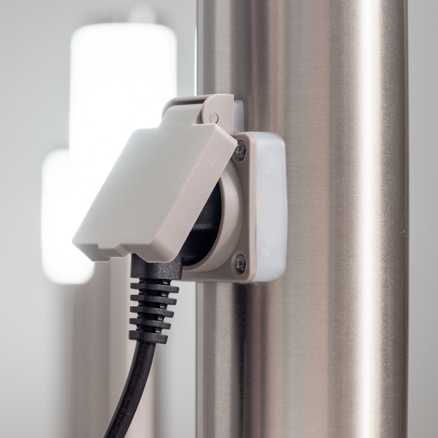 BRILAGI - LED spoljašnja lampa sa utičnicom ELIA 1xE27/7W/230V 4000K IP44 50 cm mat hrom