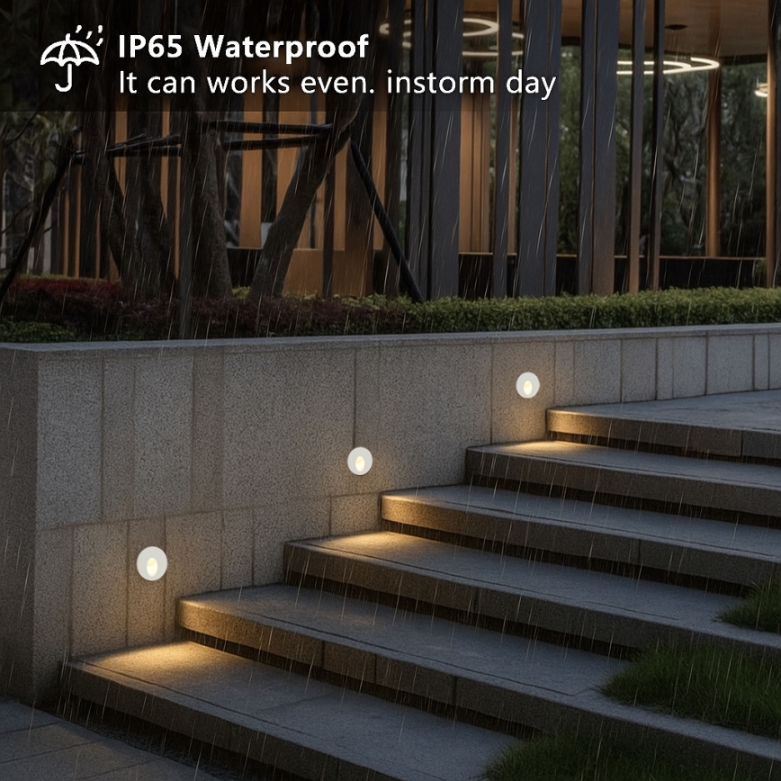 Brilagi - LED spoljna ugradna svetiljka STAIRDOT LED/2W/230V bela IP65 okrugla