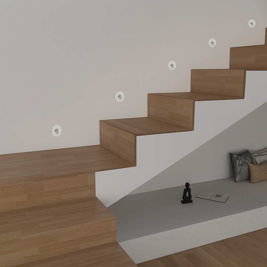 Brilagi - LED spoljna ugradna svetiljka STAIRDOT LED/2W/230V bela IP65 okrugla