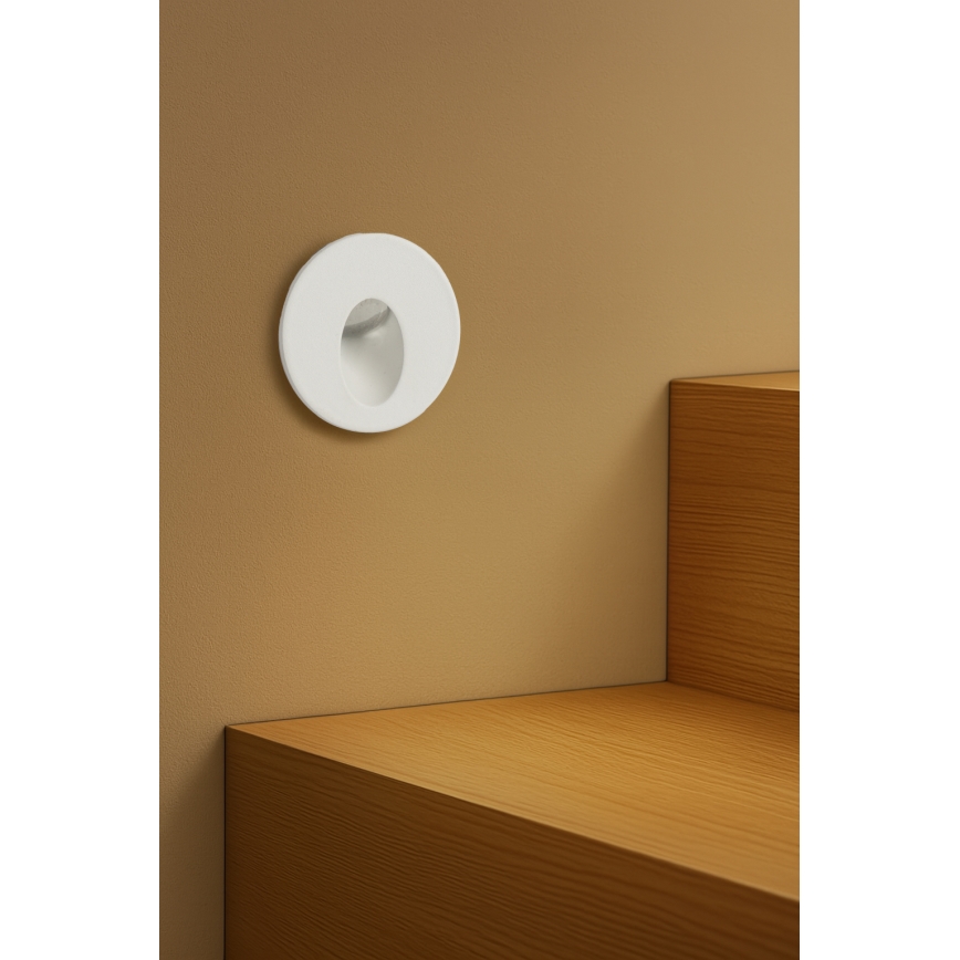 Brilagi - LED spoljna ugradna svetiljka STAIRDOT LED/2W/230V bela IP65 okrugla