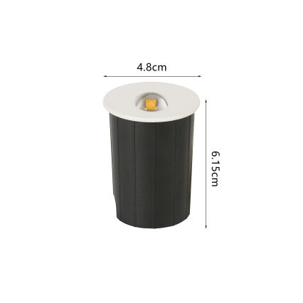 Brilagi - LED spoljna ugradna svetiljka STAIRDOT LED/2W/230V bela IP65 okrugla