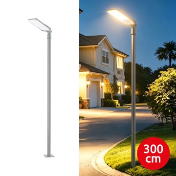 Brilagi - LED spoljna ulična lampa sa stubom i zglobom 3 m URBANLIGHT LED/100W/230V siva IP65