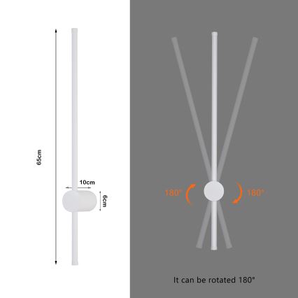 Brilagi - LED spoljna zidna svetiljka AURA LED/12W/230V 3000K IP54 65 cm bela CRI 90