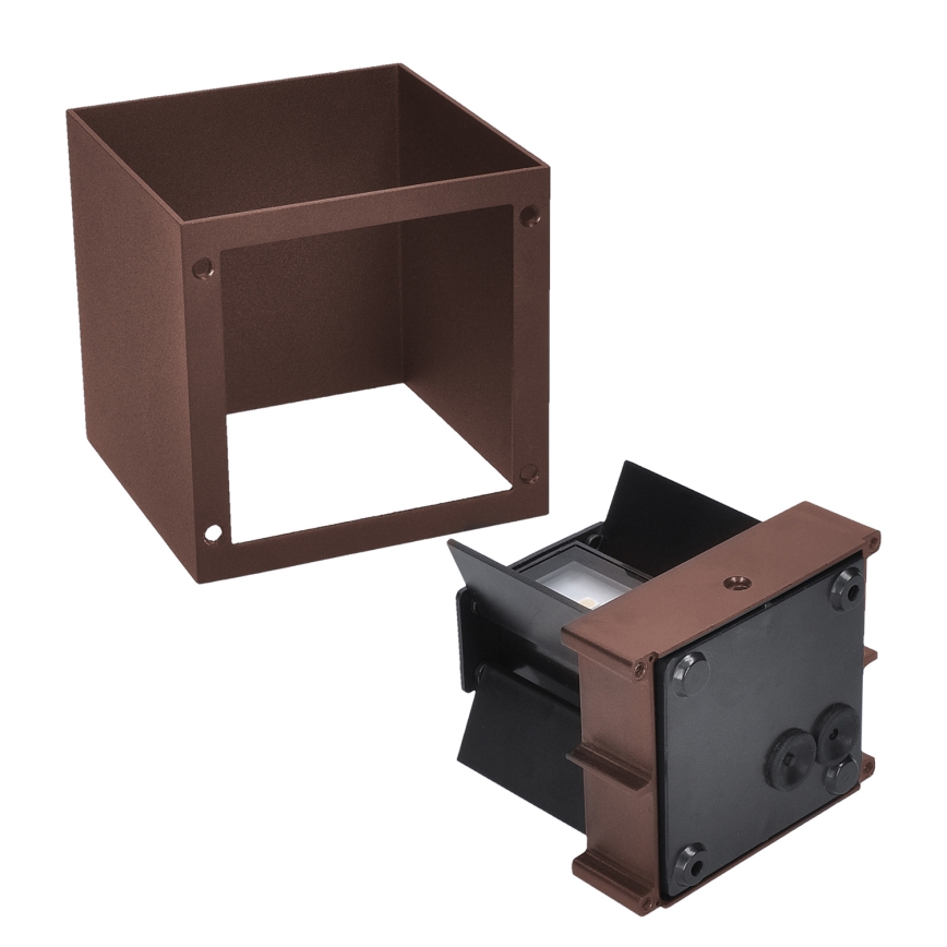 Brilagi - LED spoljna zidna svetiljka CUBE LED/6W/230V braon IP54