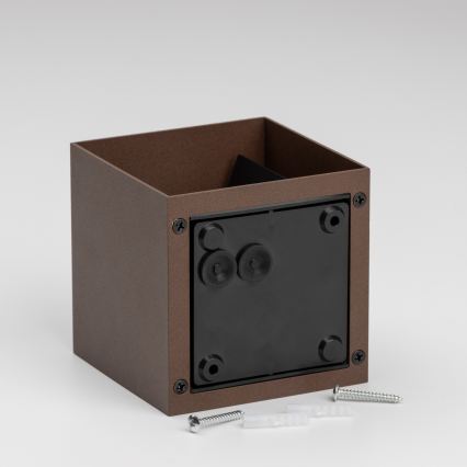 BRILAGI - LED spoljna zidna svetiljka CUBE LED/6W/230V braon IP54