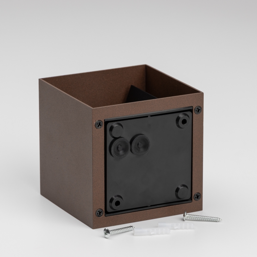 BRILAGI - LED spoljna zidna svetiljka CUBE LED/6W/230V braon IP54
