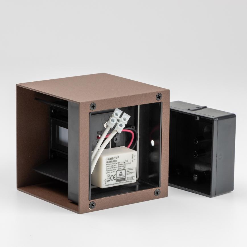 BRILAGI - LED spoljna zidna svetiljka CUBE LED/6W/230V braon IP54