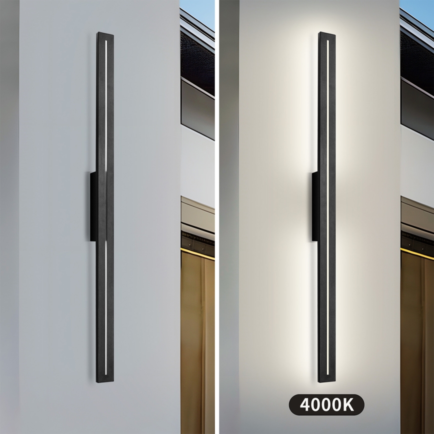Brilagi - LINEO spoljna LED zidna svetiljka, 24W/230V, 4000K, IP65, 100 cm, crna, CRI 90