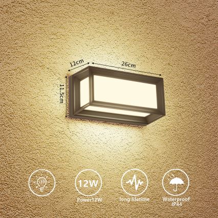 Brilagi - LED spoljašnje zidno svetlo PARKER LED/12W/230V 3000/4500/6000K, antracit, IP44