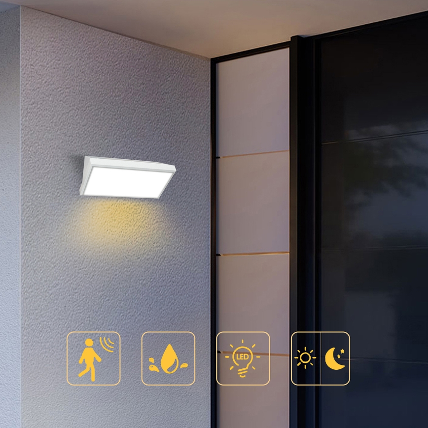 Brilagi - LED spoljno zidno svetlo sa senzorom TRIANGLE LED/20W/230V belo IP65