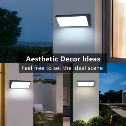 Brilagi - LED spoljašnje zidno svetlo sa senzorom TRIANGLE LED/42W/230V crno IP65