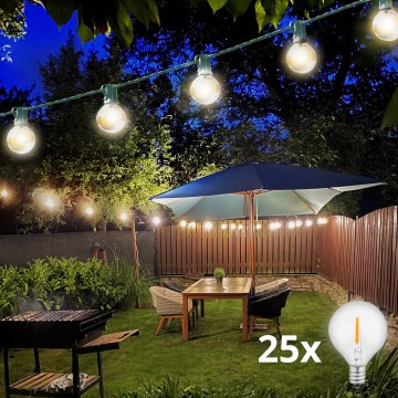 BRILAGI - LED spoljni dekorativni niz GIRLANDA 25xE12/0,8W/230V 20m zelena IP44 topla bela