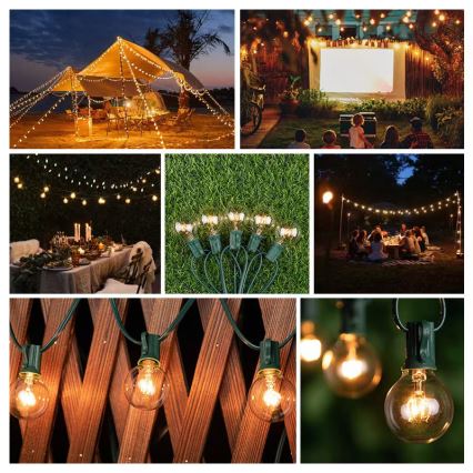 BRILAGI - LED spoljni dekorativni niz GIRLANDA 25xE12/0,8W/230V 20m zelena IP44 topla bela