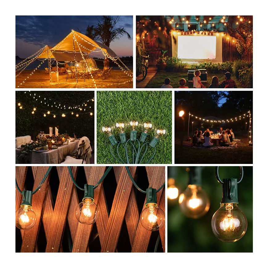 BRILAGI - LED spoljni dekorativni niz GIRLANDA 25xE12/0,8W/230V 20m zelena IP44 topla bela