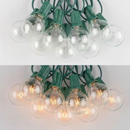 BRILAGI - LED spoljni dekorativni niz GIRLANDA 25xE12/0,8W/230V 20m zelena IP44 topla bela