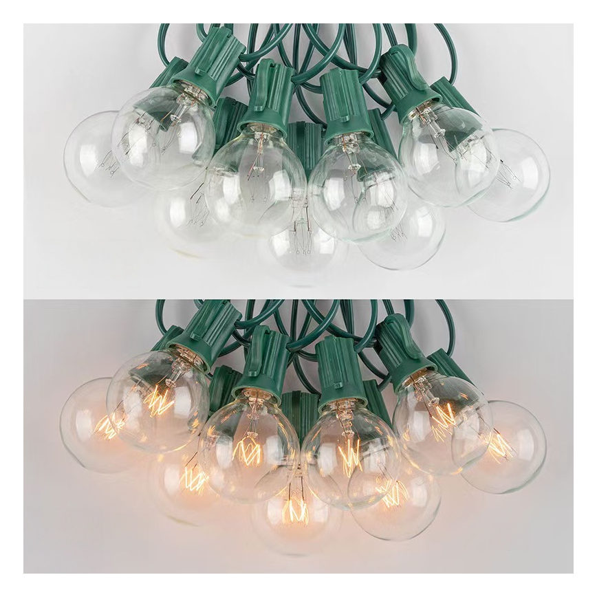 BRILAGI - LED spoljni dekorativni niz GIRLANDA 25xE12/0,8W/230V 20m zelena IP44 topla bela