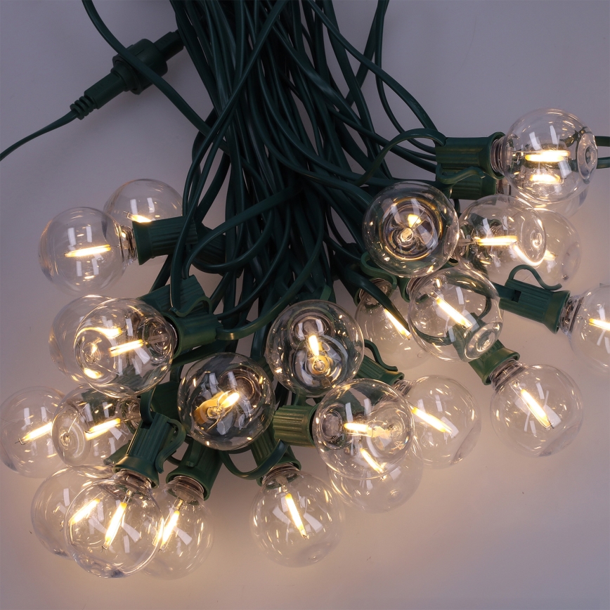BRILAGI - LED spoljni dekorativni niz GIRLANDA 25xE12/0,8W/230V 20m zelena IP44 topla bela