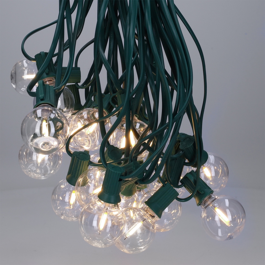 BRILAGI - LED spoljni dekorativni niz GIRLANDA 25xE12/0,8W/230V 20m zelena IP44 topla bela