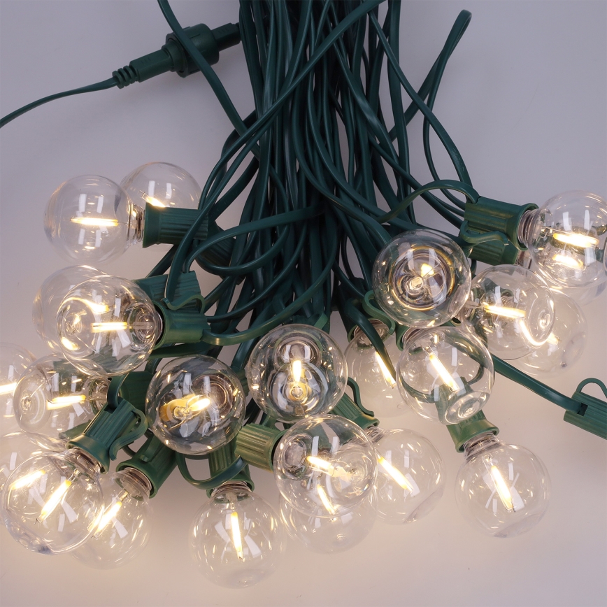 BRILAGI - LED spoljni dekorativni niz GIRLANDA 25xE12/0,8W/230V 20m zelena IP44 topla bela