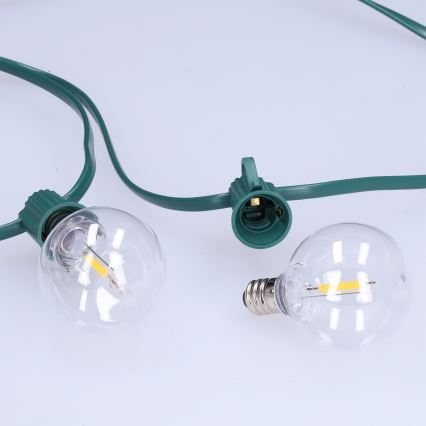 BRILAGI - LED spoljni dekorativni niz GIRLANDA 25xE12/0,8W/230V 20m zelena IP44 topla bela